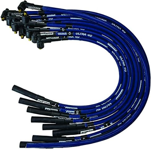 Moroso 73614 Ultra 40 Blue Custom Wire Set (Sleeved, BBC, Over VC/Non-HEI, Straight Boots)