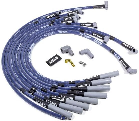Moroso 73615 Ultra 40 Blue Custom Wire Set (Sleeved, BBC, Over VC/HEI, Straight Boots)
