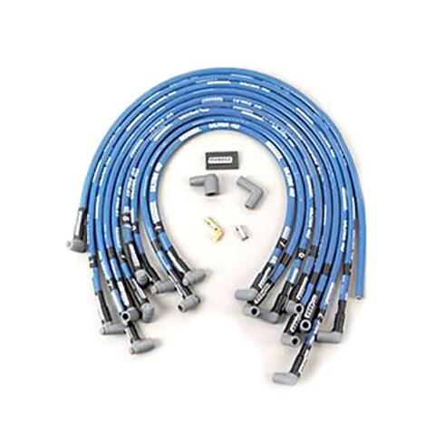 Moroso 73616 Ultra 40 Blue Custom Wire Set (Sleeved, BBC, Under Header/HEI, 90? Boots)