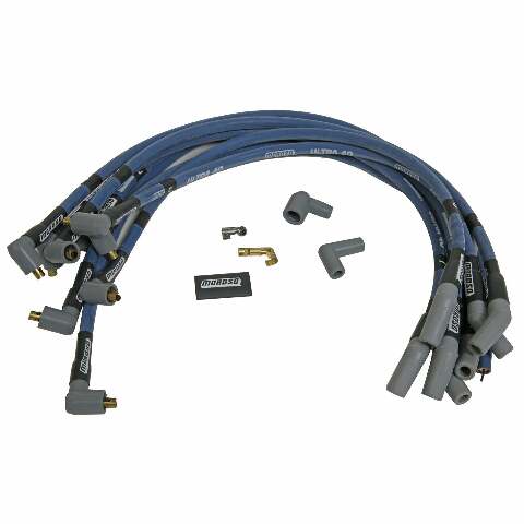 Moroso 73631 Ultra 40 Blue Custom Wire Set (Sleeved, Ford 289-302, Non-HEI, 135? Boots)