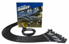 Moroso 73729 Ultra 40 Black Custom Wire Set (Unsleeved, BBC, Under Header/HEI Cap/135? Boots)