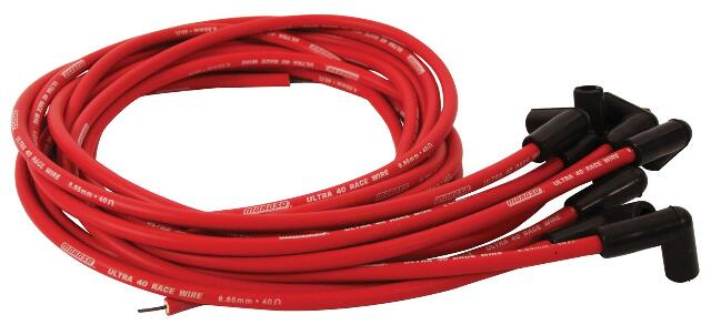 Moroso 73810 Ultra 40 Red Universal Wire Set (Unsleeved, 90? Boots)