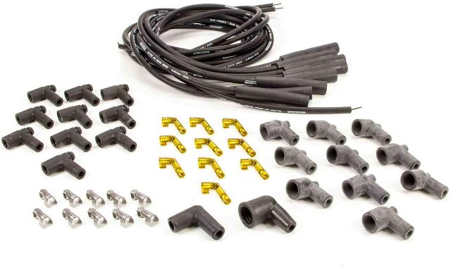 Moroso 73815 Ultra 40 Black Universal Wire Set (Unsleeved, Straight Boots)