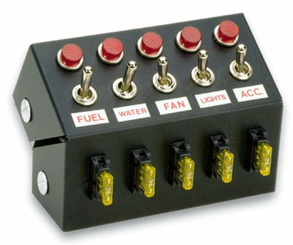 Moroso 74132 Cage-Mount Toggle Switch Panel (5 ON/OFF Switches)