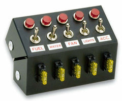 Moroso 74132 Cage-Mount Toggle Switch Panel (5 ON/OFF Switches)