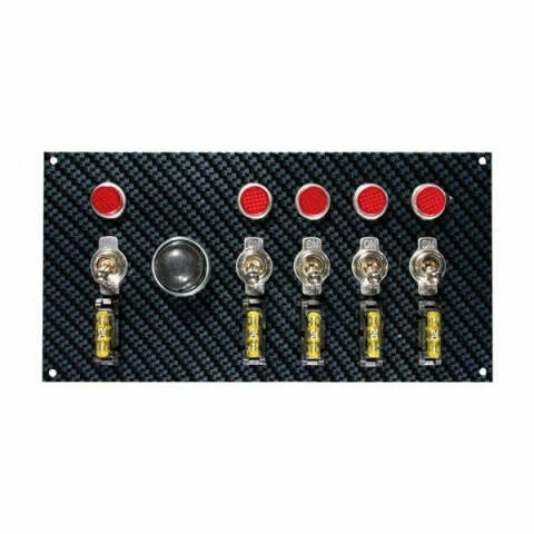 Moroso 74139 Dash-Mount Fiber Design Toggle Switch Panel (Starter Button, 1/2 LED)