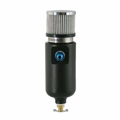 Moroso 85400 Black Polyethylene Breather Tank (-12AN Fitting, 1qt, 2 Filter)