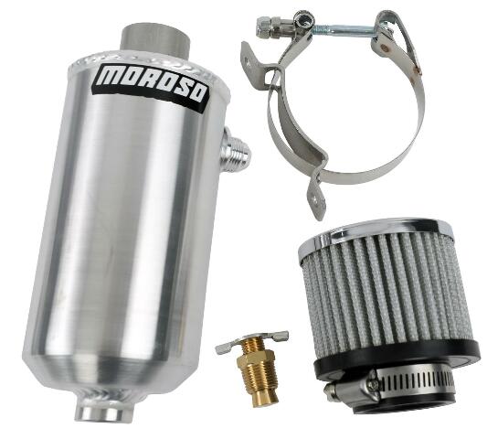 Moroso 85458 Aluminum Remote Breather Tank (8 AN Male)