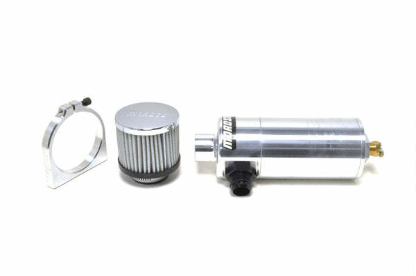 Moroso 85500 Aluminum Vacuum Pump Breather Tank (Non-Hooded, Clamp-On, Filtered Breather)