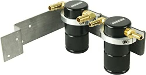 Moroso 85611 Black Twin Small Body Air-Oil Separator (08-14 Subaru WRX Top Mt Intercooler)