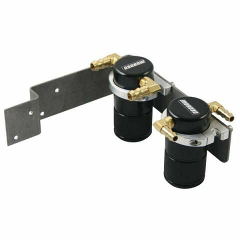Moroso 85645 Black Twin Small Body Air-Oil Separator (08-14 Subaru STI Top Mt Intercooler)