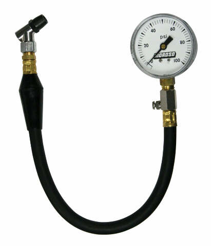 Moroso 89570 Dial Type Tire Pressure Gauge (0-100 PSI, 16.25 Hose, 2-5/8 Face)