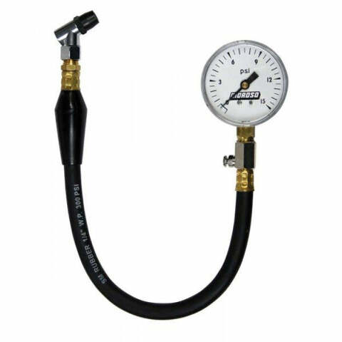 Moroso 89593 Garage Series Tire Pressure Gauge (0-40 PSI, 16 Hose, 2.25 Face)