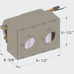 Maradyne MM-A1090002 Stoker 9 inch Heater with (2) 3 inch hose vents and switch kit, 26,000 BTU/hr.