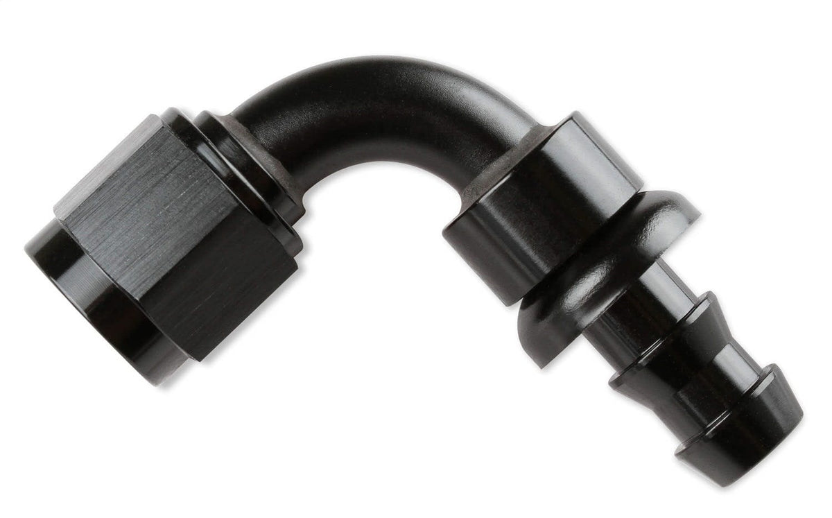Mr. Gasket 209008-BL -8 90 DEG HOSE END PUSH-ON BLACK