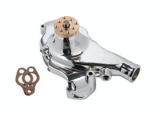 Mr. Gasket 7014G WATER PUMP-ALUM CHRM SBC SHORT (55-71)