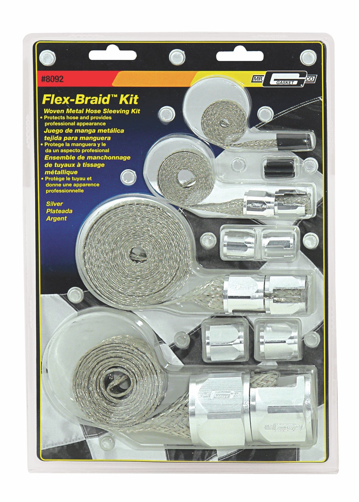 Mr. Gasket 8092 BRAIDED HOSE SLEEVE KIT-SILV