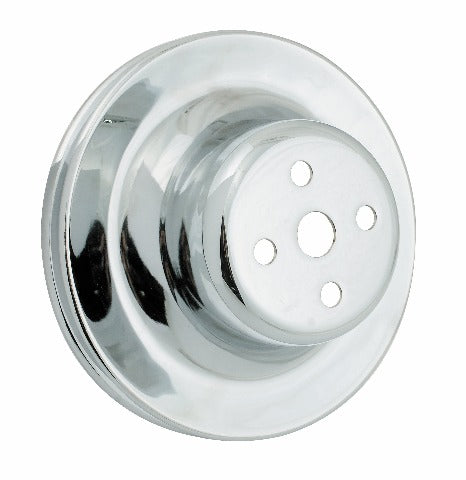 Mr. Gasket 8826 PULLEY,W/P SNGL CRV SBF CHRM