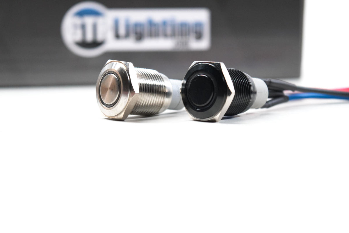 Headlight Revolution Switch: GTR Halo (Stainless/Momentary/Red LED) GTR.H082