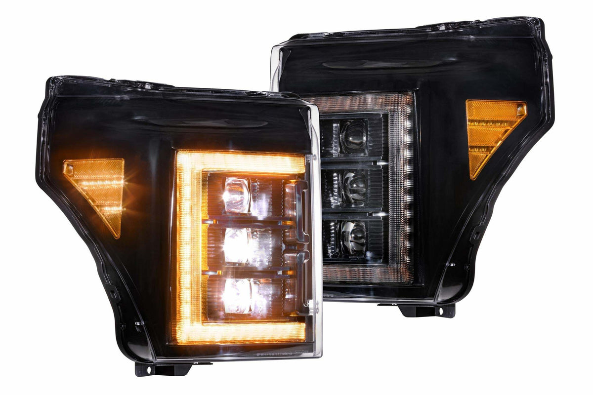 Morimoto XB LED Headlights: Ford Super Duty (11-16) (Pair / Amber DRL) LF505-A-ASM