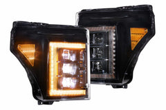 Morimoto XB LED Headlights: Ford Super Duty (11-16) (Pair / Amber DRL) LF505-A-ASM