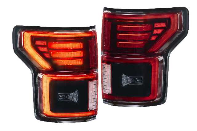 Morimoto XB LED Tail Lights: Ford F-150 (15-20 / Red Lens / Set) LF722