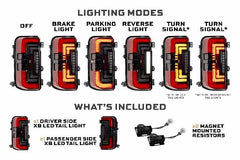 Morimoto XB LED Tail Lights: Ford Bronco (21+ / Red Lens / Set) LF751