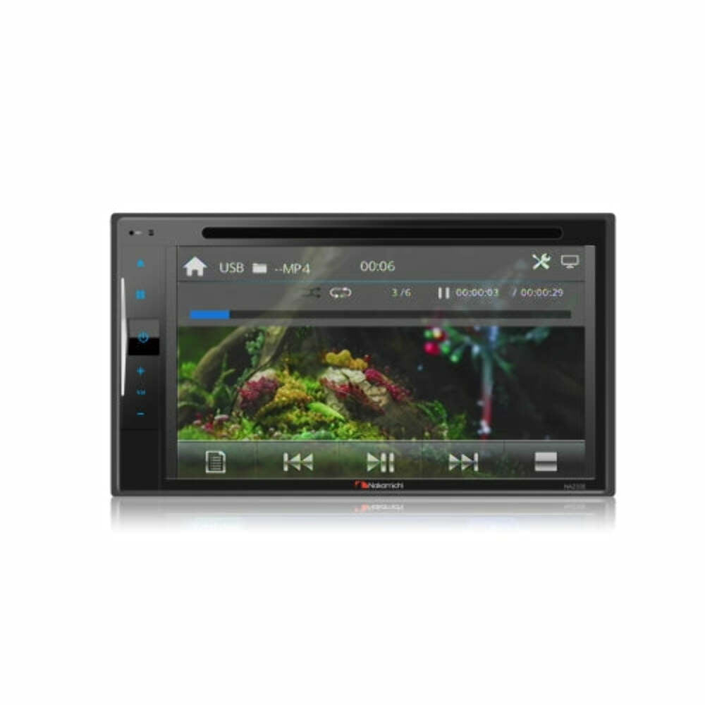 Nakamichi NA2300 6.2" 2-DIN Multimedia Receiver Built-in Bluetooth Touch Screen Full Glass Capacitive Screen with DVD MP3 Player