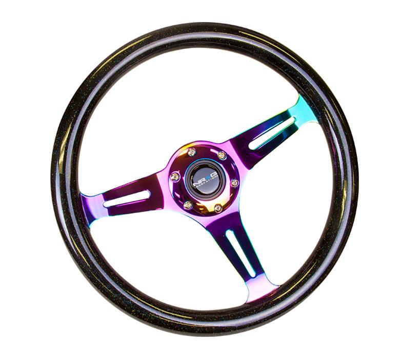 NRG Innovations Steering Wheels Wood Grain ST-015MC-BSB