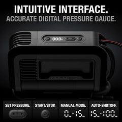 NOCO AIR20 UltraFast 20A Tire Inflator 12V Portable Air Compressor Pump Rated at 100 PSI Inflates Tires from 0-40 PSI in 2.5 Minutes with a Digital Gauge Smart Pressure and Auto-Shutoff