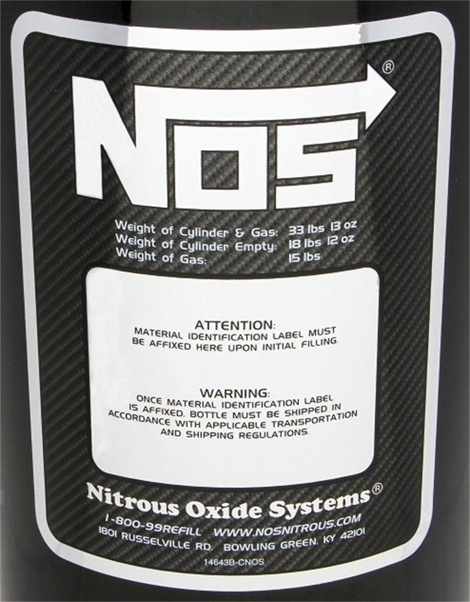 NOS 14750B-ZR1NOS 15 LB. BOTTLE W/RACER SAFETY, BLACK