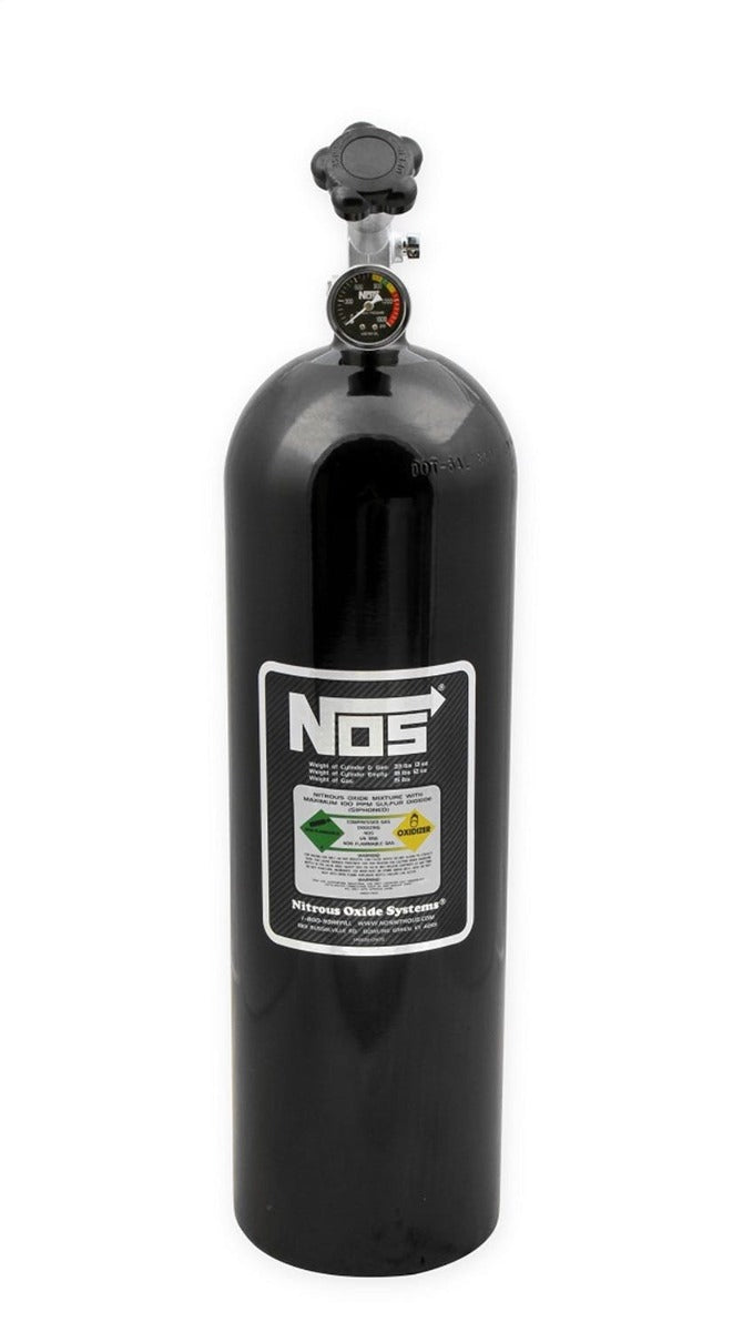 NOS 14750BNOS BOTTLE, 15 LB., W/SUPER HI-FLO, BLACK