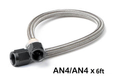 NOS 15400BNOS S.S. BRAIDED HOSE, 6AN, 1 FT., BLACK