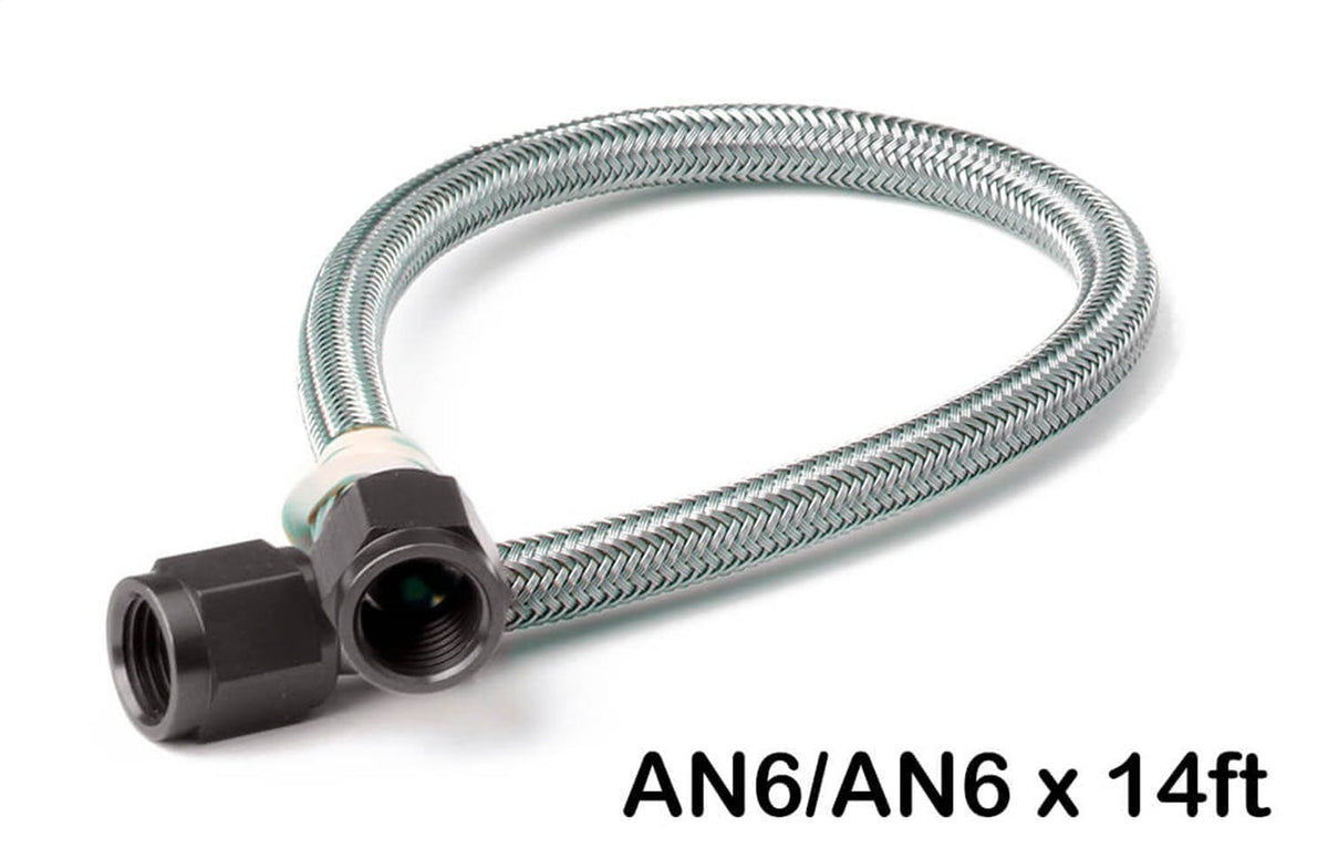 NOS 15475BNOS S.S. BRAIDED HOSE, 6AN, 14 FT., BLACK