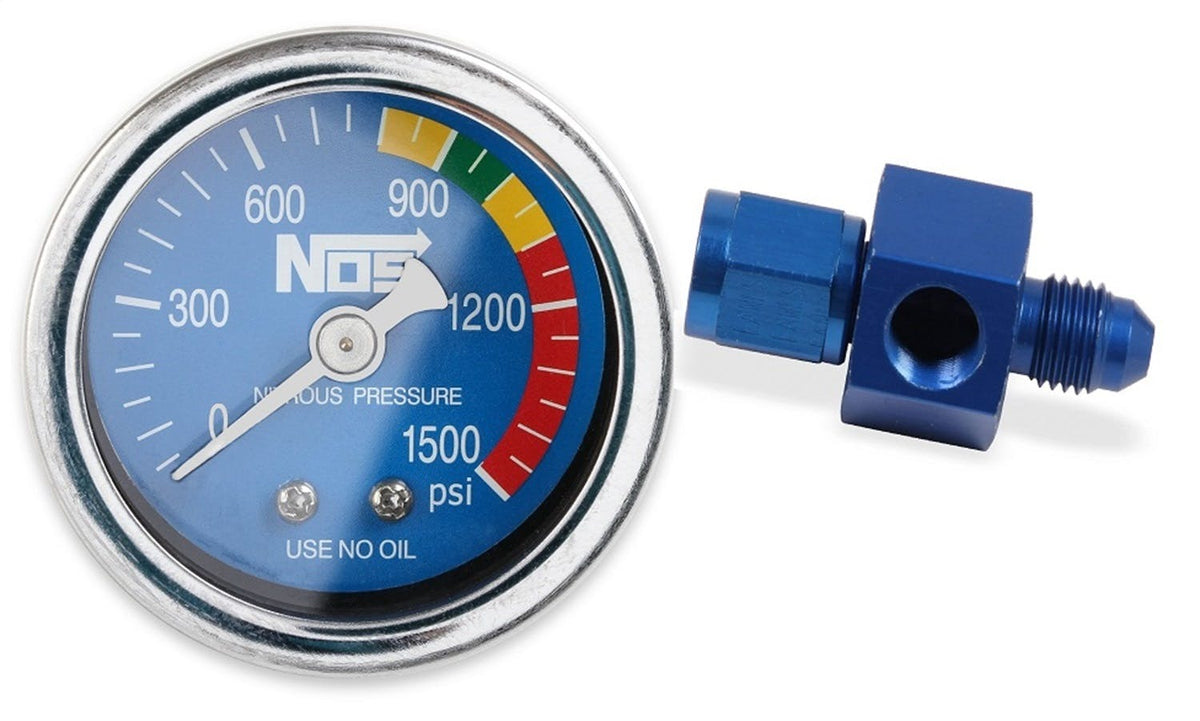 NOS 15920NOS GAUGE; N2O, BLUE, 1-1/2 W/AN4 ADAPTER