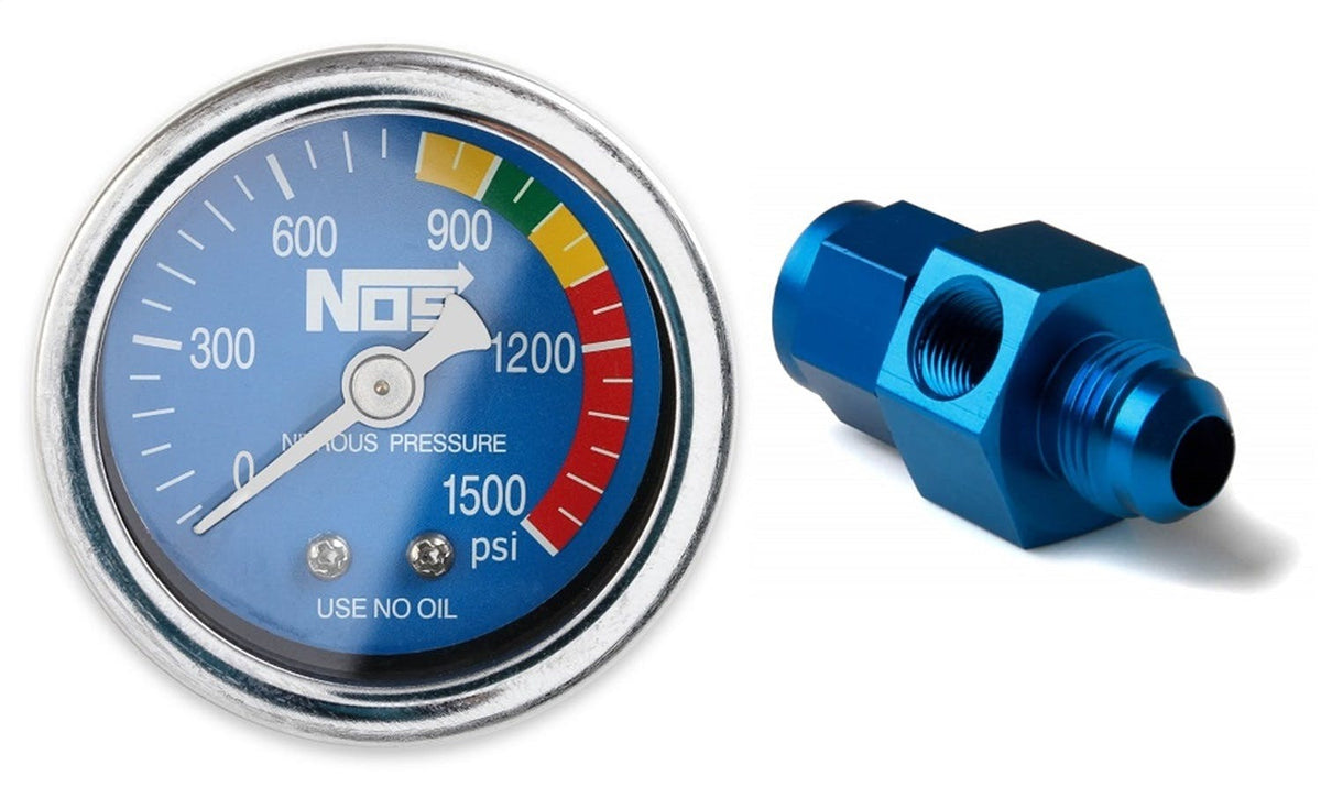 NOS 15934NOS GAUGE; N2O, BLUE, 1-1/2 W/AN6 ADAPTER