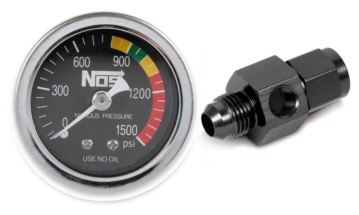 NOS 15935NOS GAUGE; N2O, BLACK, 1-1/2 W/AN6 ADAPTER