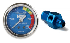 NOS 15938NOS GAUGE; N2O, BLUE, 1-1/2 SS W/AN6 ADAPTER