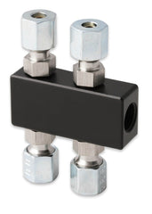 NOS 16714BNOS 1 IN 4 OUT DIST BLOCK W/COMP FITNGS, BLK
