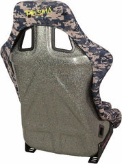 NRG Innovations FRP Bucket Seat PRISMA- Digital Camo Edition in vegan mateirla with Silver pealized black plus phone pockets. (Large) FRP-302-STORM