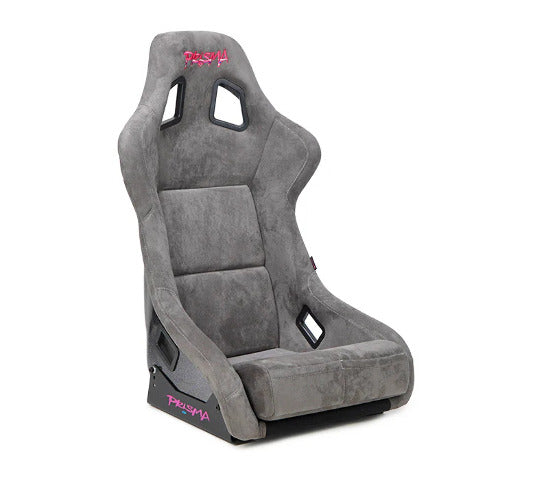 NRG Innovations FRP Bucket Seat PRISMA Edition with pearlized back. All Gun Metal alcantara vegan material w/ phone pockets. (Medium) FRP-303GM-PRISMA