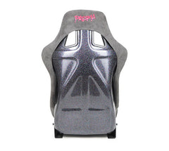 NRG Innovations FRP Bucket Seat PRISMA Edition with pearlized back. All Gun Metal alcantara vegan material w/ phone pockets. (Medium) FRP-303GM-PRISMA