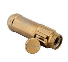 NRG Innovations 700 Series Steel Lugnuts Long M12 X 1.5 Chrome Gold LN-LS700CG-21