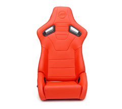 NRG Red on Black Reclinable Racing Seat Omega in Vinyl - PAIR RSC-750RD/BK L/R