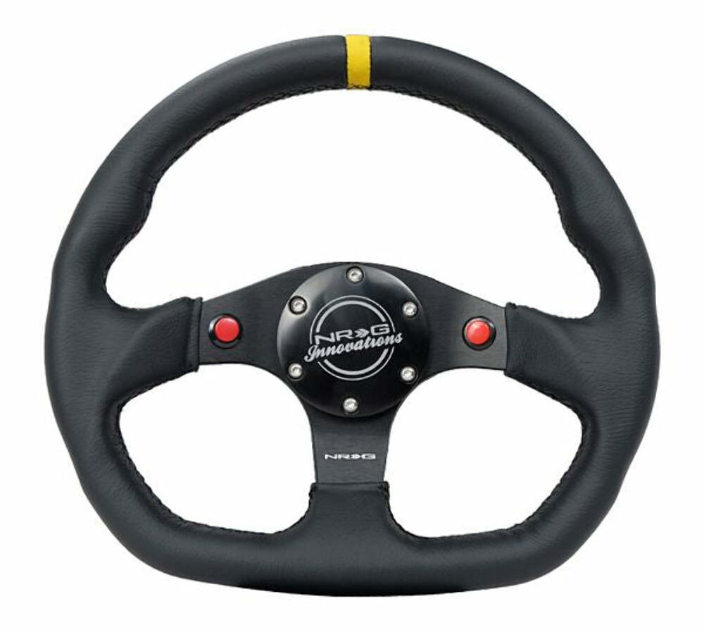 NRG Innovations Reinforced Steering Wheel RST-024D-MB-R-Y