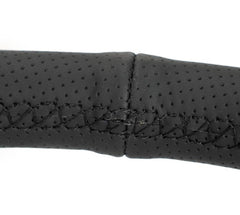 NRG Innovations CLASSIC 380MM STEALTH PERFORATED LEATHER STEERING WHEEL BLACK STITCHING