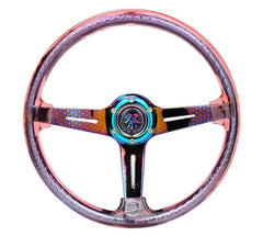 NRG MATSURI ACRYLIC TRANSPARENT RED STEERING WHEEL W/ NEO CHROME CENTER RST-027GM-RD