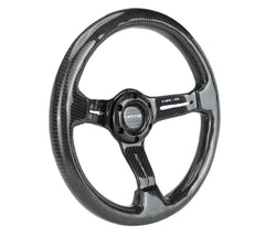 NRG Innovations CARBON FIBER STEERING WHEEL350mm 1.5" Deep Dish with Carbon Fiber Center Spoke ST-010CF-CF
