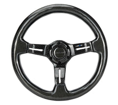 NRG Innovations CARBON FIBER STEERING WHEEL350mm 1.5" Deep Dish with Carbon Fiber Center Spoke ST-010CF-CF