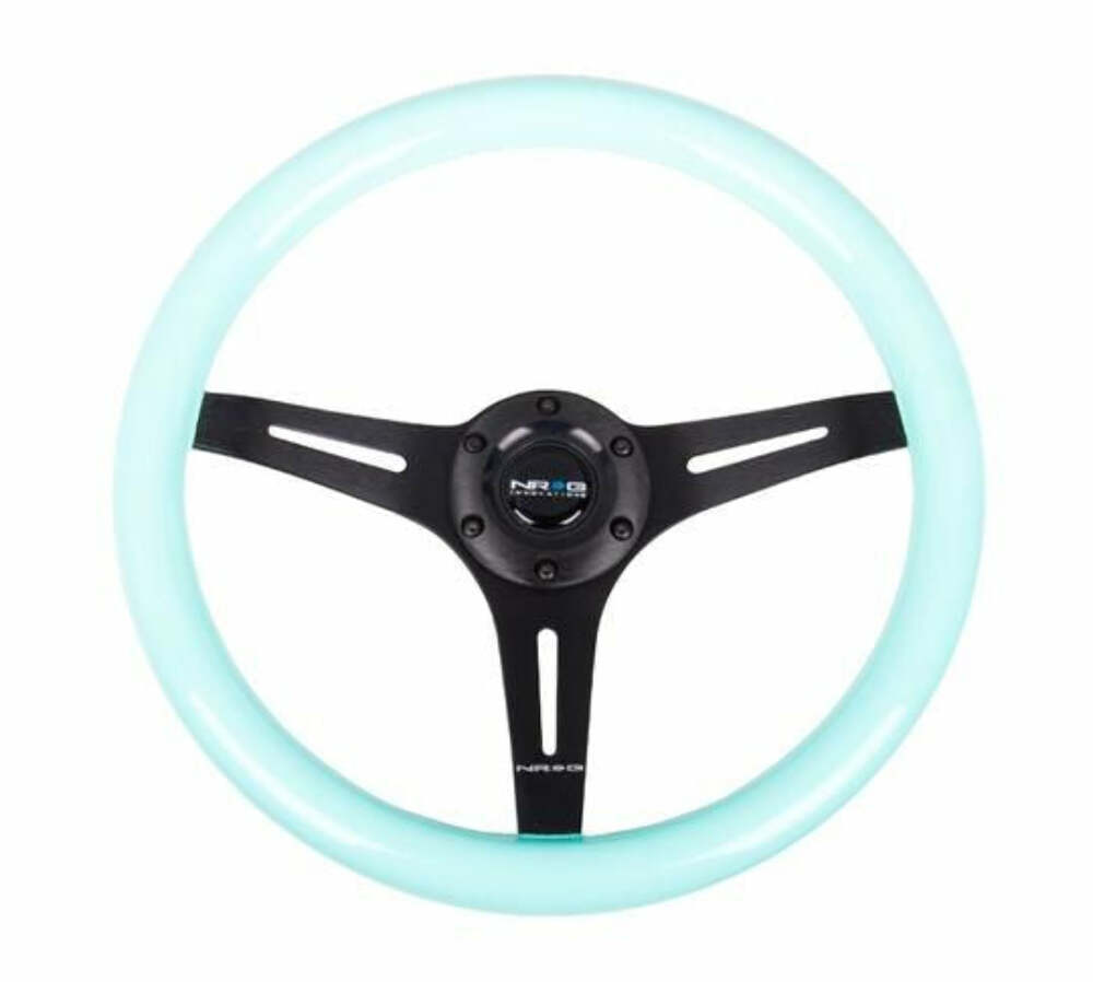 NRG Innovations Steering Wheels Wood Grain ST-015BK-MF